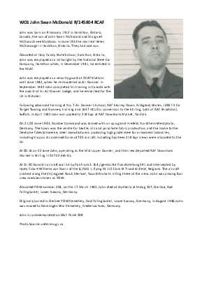 A preview of a PDF biography for McDonald, John Swan